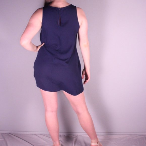 Sheer Navy Blue Mini Dress - Picture 2 of 4